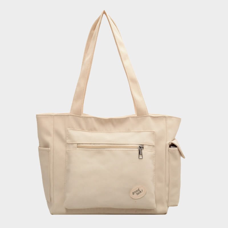 Tote Bag for Women – Plain Color with Badge Decor, Shoulder Bag - VOTVO