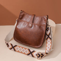 Vintage PU Leather Crossbody Bag for Women – Adjustable Shoulder Bag