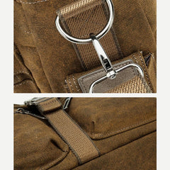 Vintage Canvas Messenger Bag for Men – Large Capacity Briefcase with Adjustable Shoulder Strap