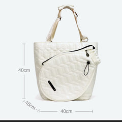 Women’s Nylon Racket Bag – White Outdoor Badminton Sports Shoulder Bag