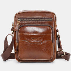 Vintage Oil-Tanned Leather Sling Bag for Men - Stylish Crossbody Shoulder Bag