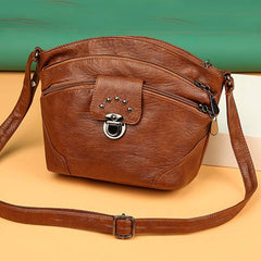 Retro Faux Leather Crossbody Bag for Women – Small Shoulder Purse for Daily Use