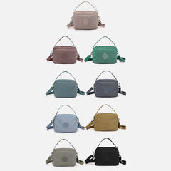 Small Nylon Crossbody Bag for Women – Triple Compartment Travel Purse