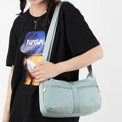 Solid Nylon Crossbody Bag for School & Travel – Simple & Stylish Purse