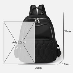Quilted Nylon Backpack for Women – Stylish Solid Color Travel Daypack