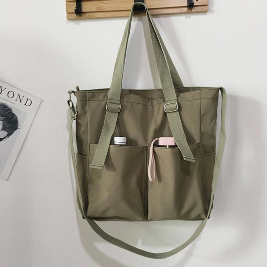 Waterproof Canvas Tote Bag for Women – Large Capacity Crossbody & Shoulder Bag for Students - VOTVO