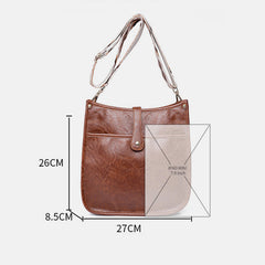 Vintage PU Leather Crossbody Bag for Women – Adjustable Shoulder Bag