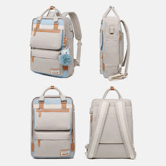 Multifunctional Large-Capacity British College Backpack with USB Charging Port