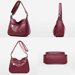 Women’s Soft Leather Double Compartment Crossbody Bag – Stylish & Practical Shoulder Bag - VOTVO