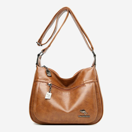 Women’s Soft Leather Double Compartment Crossbody Bag – Stylish & Practical Shoulder Bag - VOTVO