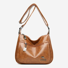 Women’s Soft Leather Double Compartment Crossbody Bag – Stylish & Practical Shoulder Bag - VOTVO