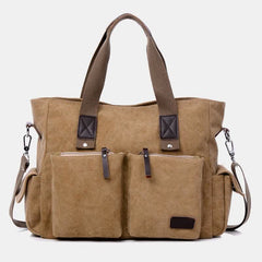 Lässige Canvas-Laptoptasche für Damen und Herren – Arbeitshandtasche mit verstellbarem Riemen
