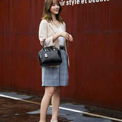 Vintage Leather Satchel Handbag – Top-Handle & Crossbody Strap