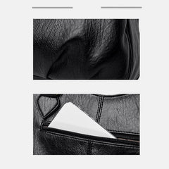 Women's Triple Compartment Satchel Leather Top-Handle Purse – Crossbody Handbag with Adjustable Strap